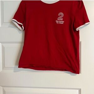 Zara Red Tee with White Trim
